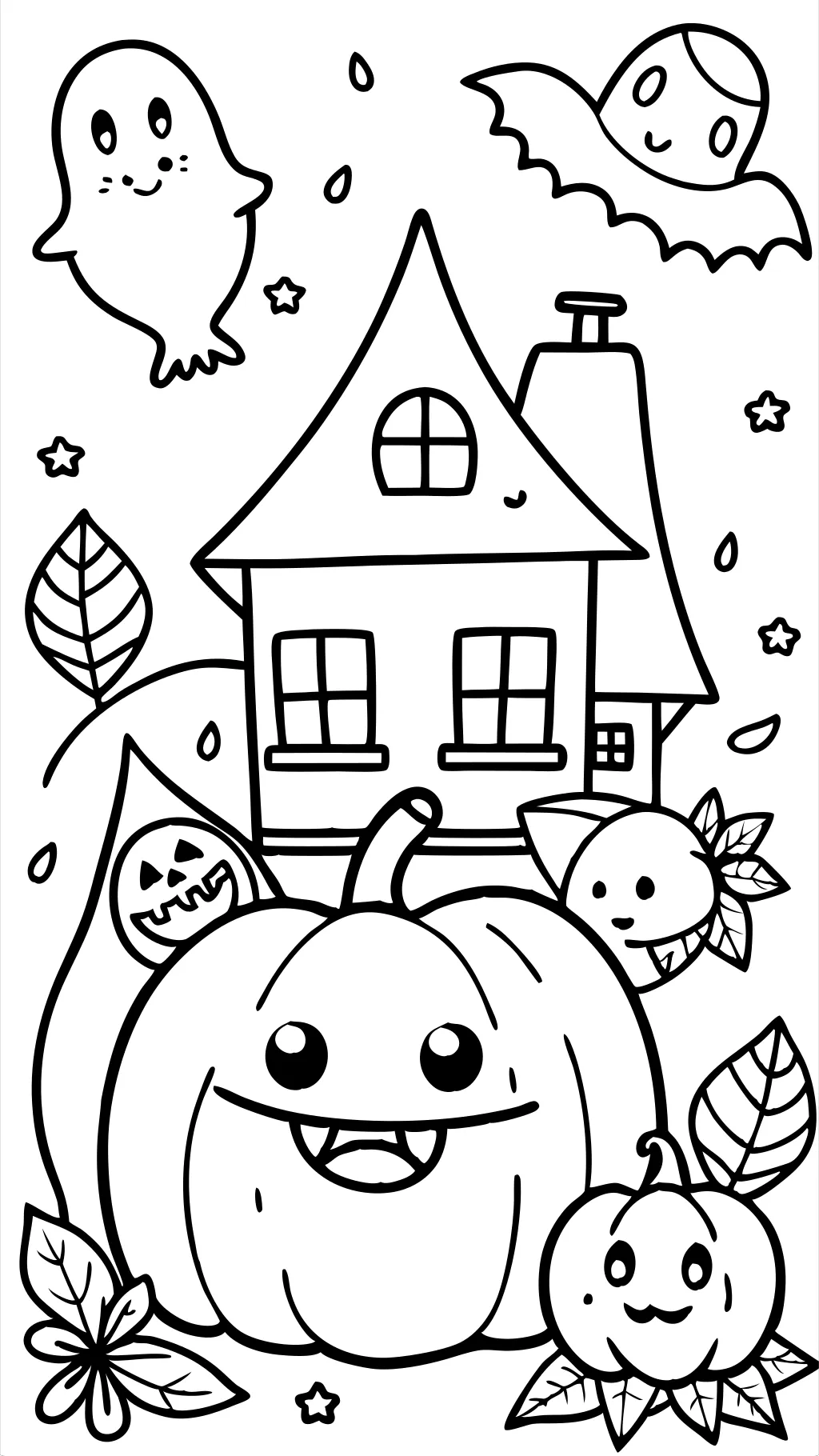 felices páginas para colorear de Halloween imprimibles